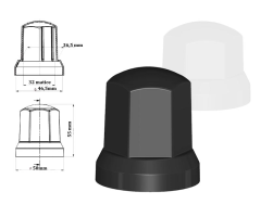 Krytka šroub 32 plast černá dlouhá