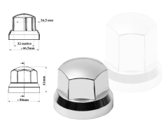 Krytka šroub 32 střibná krátká