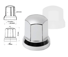 Krytka šroub 32 střibná dlouhá