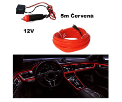 Světelný pásek 5m interiér červený 12V