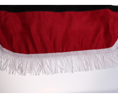 Třásně UNI červené / provázky bílé*