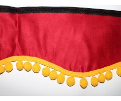 Třásně UNI červené / bambulky žluté*