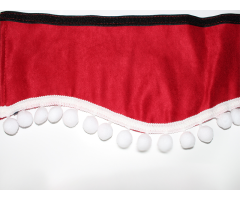 Třásně UNI červené / bambulky bílé*