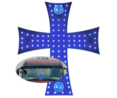 Kříž 24V modrý